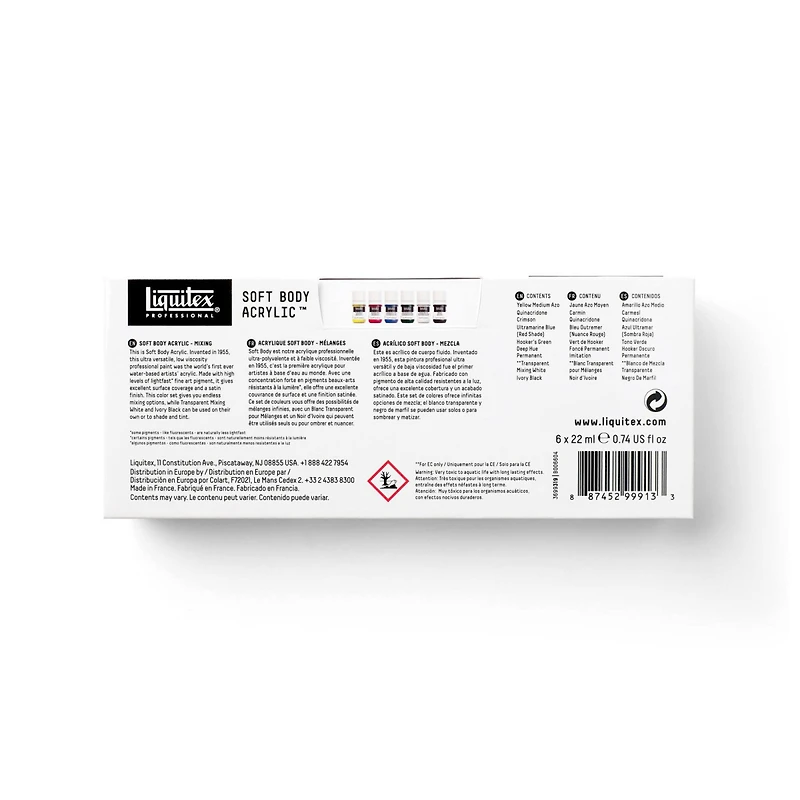 6 Packs: 6 ct. (36 total) Liquitex® Soft Body™ Acrylic Paint Mixing Set