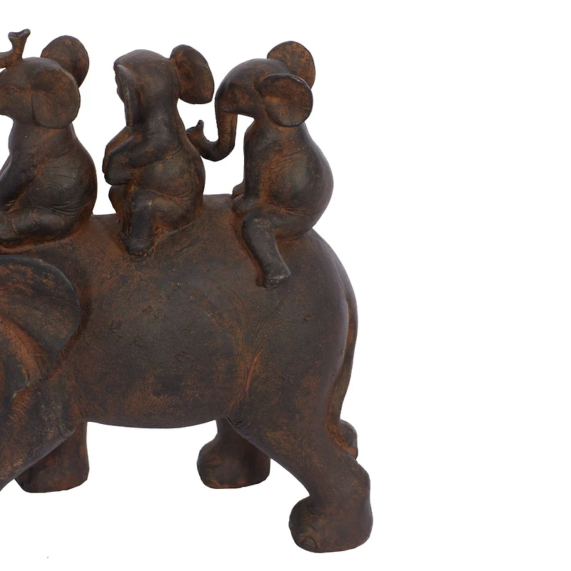 10" Brown Elephant Sculpture
