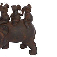 10" Brown Elephant Sculpture