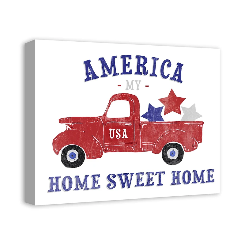 America My Home Sweet Home Canvas Wall Art