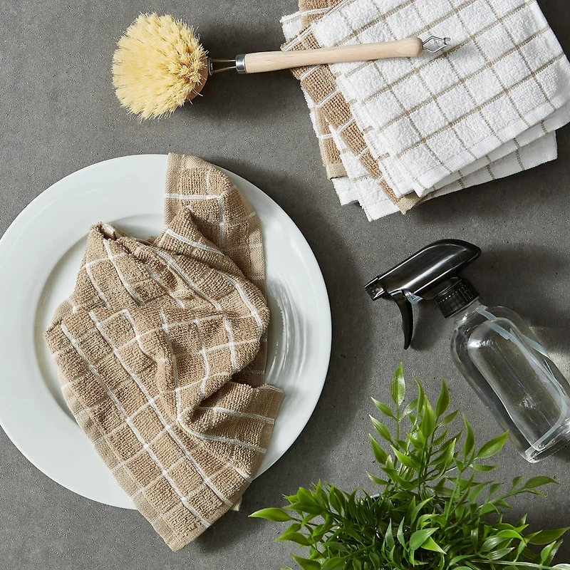 DII® Stone Combo Windowpane Dishcloths, 6ct.