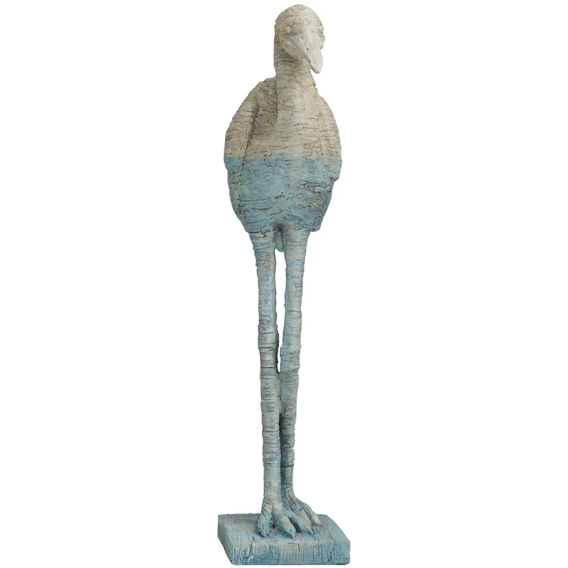 19" Light Blue Ombre Textured Flamingo Sculpture