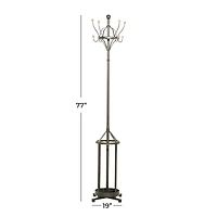 Black Metal Industrial Coat Rack, 19" x 77"