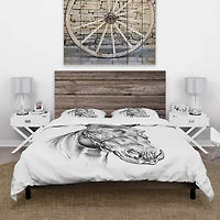 Designart 'Freehand Horse Head Pencil Drawing