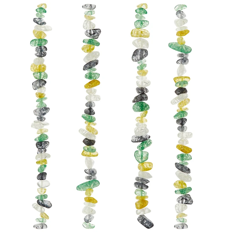 Green Peridot Mix Crackled Glass Chip Beads by Bead Landing™