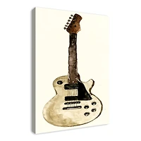 White Guitar 24" x 36" Canvas Wall Art