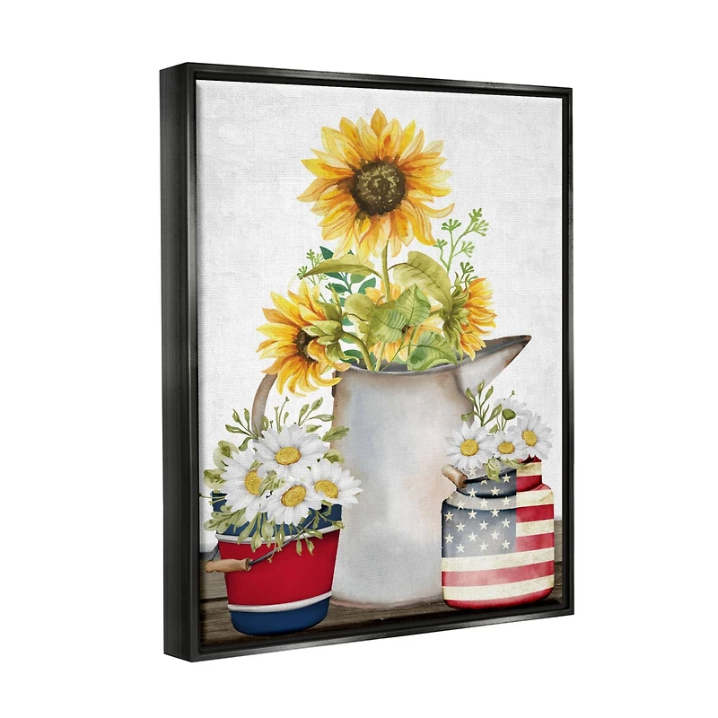 Stupell Industries Americana Flower Bouquets Floater Framed Art