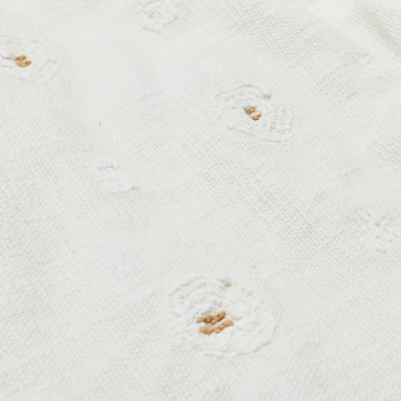 Hello Honey® White and Gold Cotton Tufted Throw with Tassels