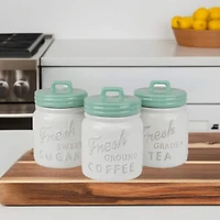 DII® 5.6" Aqua Ceramic Jar Canister Set, 3ct.