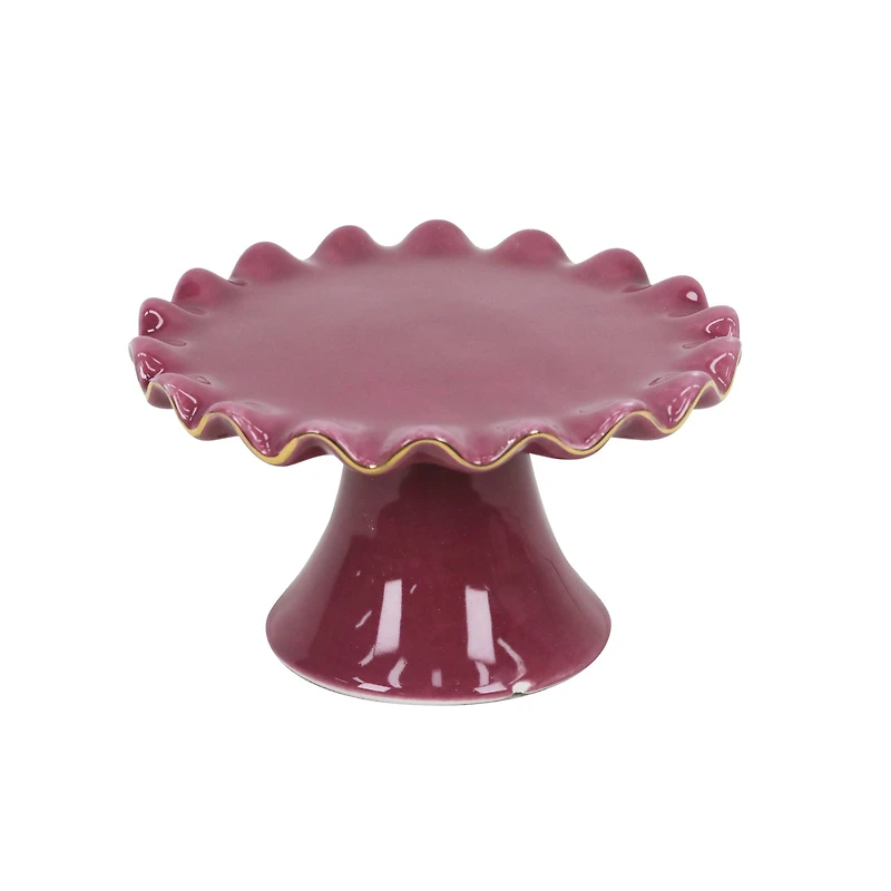 5.5" Ruffled Ceramic Cake Stand by Ashland