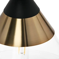 Hello Honey® Robert Stevenson Lighting Theo Metal & Conical Glass Flush Mount Ceiling Light