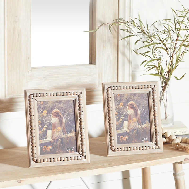 2 Pack Light Brown Wood Bohemian 9" x 11" Frame