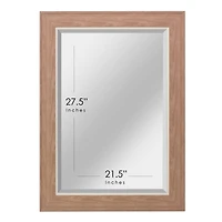 Head West Textured Walnut Mat Framed Beveled Glass Accent Mirror