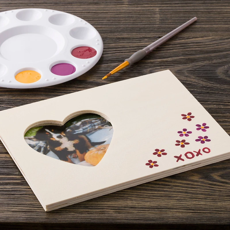 8.5" x 6.5" Wood Frame with Heart Opening by Make Market®