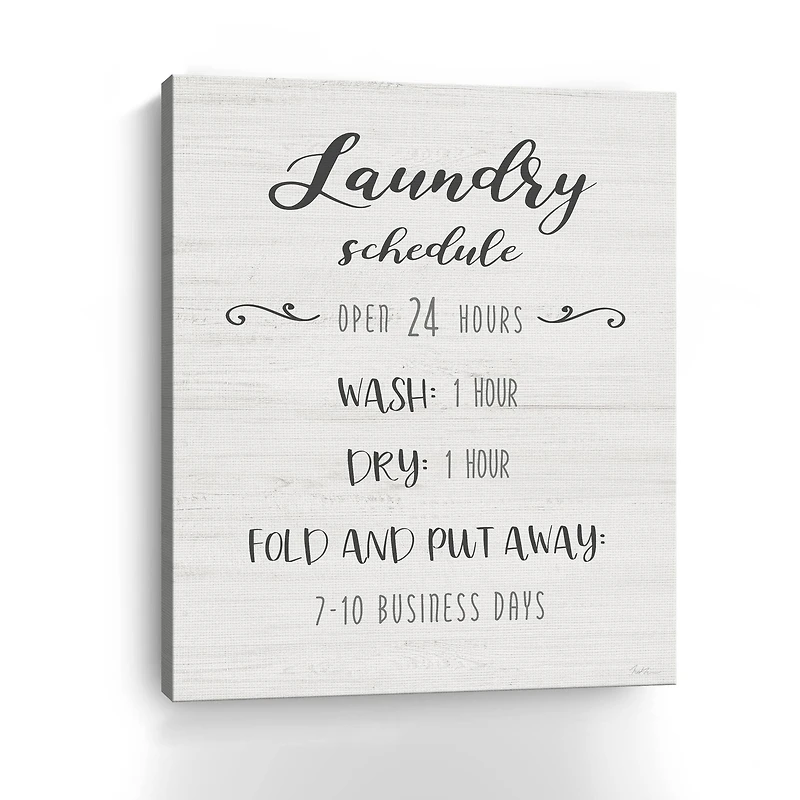 Laundry Time Schedule Canvas Giclee