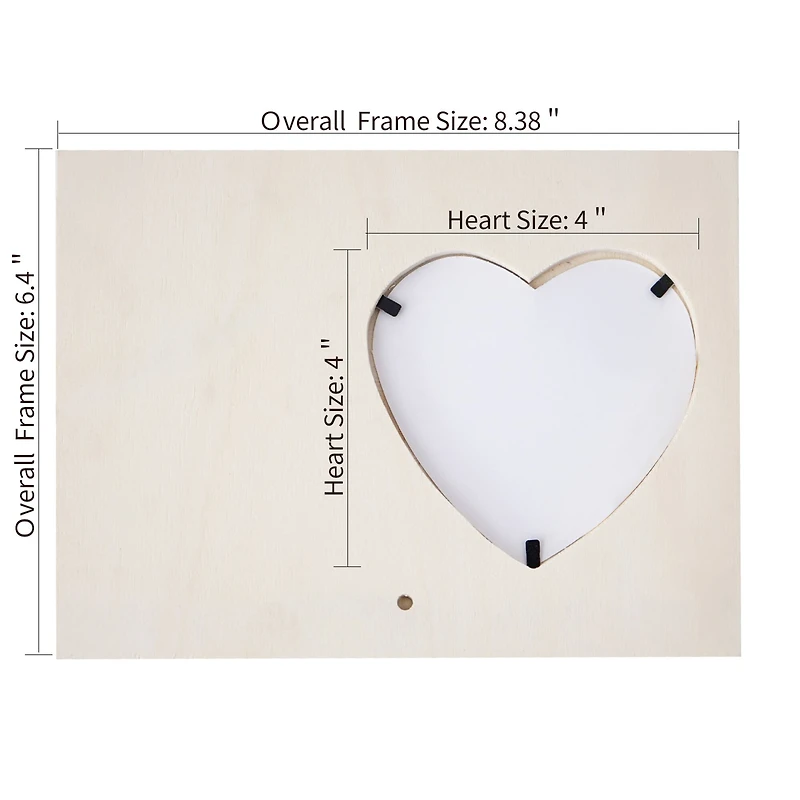 8.5" x 6.5" Wood Frame with Heart Opening by Make Market®