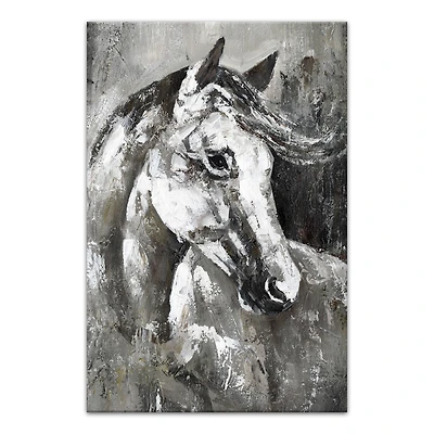 Greyscale Horse 24" x 36" Canvas Wall Art