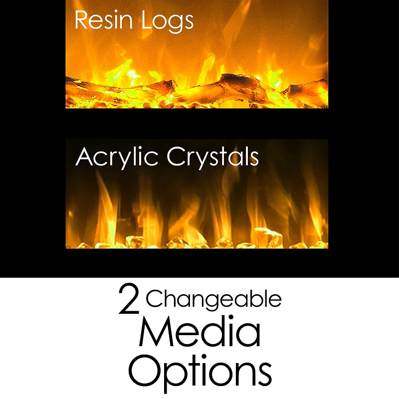 Hastings Home 36" Black Electric Fireplace