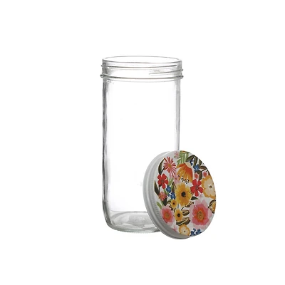 6.25" Glass Jar with Floral Lid by Ashland®