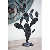 16" Rustic Metal Cactus Table Accent