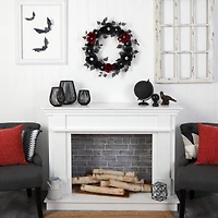 24" Eyeball Rose Halloween Artificial Wreath