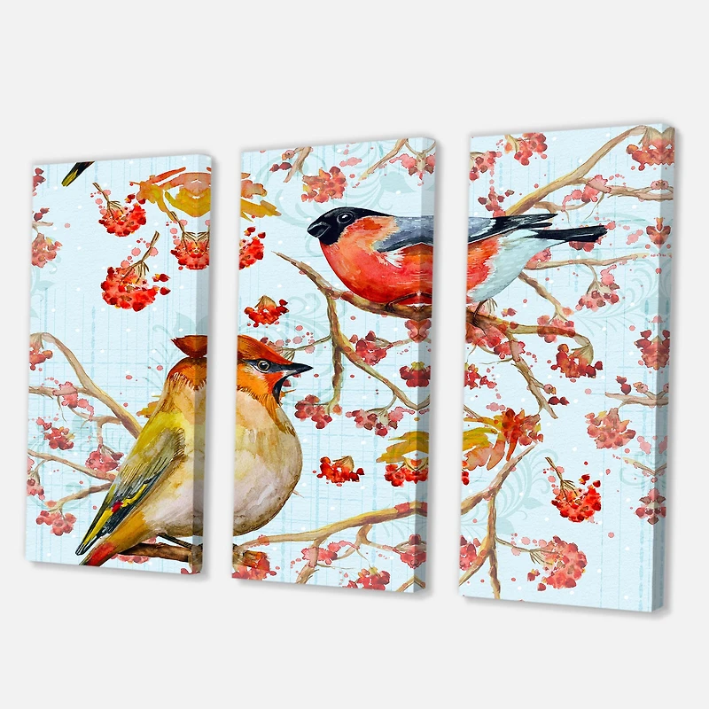 Designart - Two Birds On Branches During Autumn