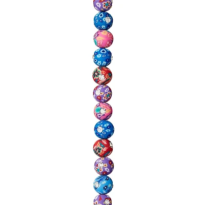 12 Pack: Multicolor Rhinestone Clay Round Beads, 8mm by Bead Landing™