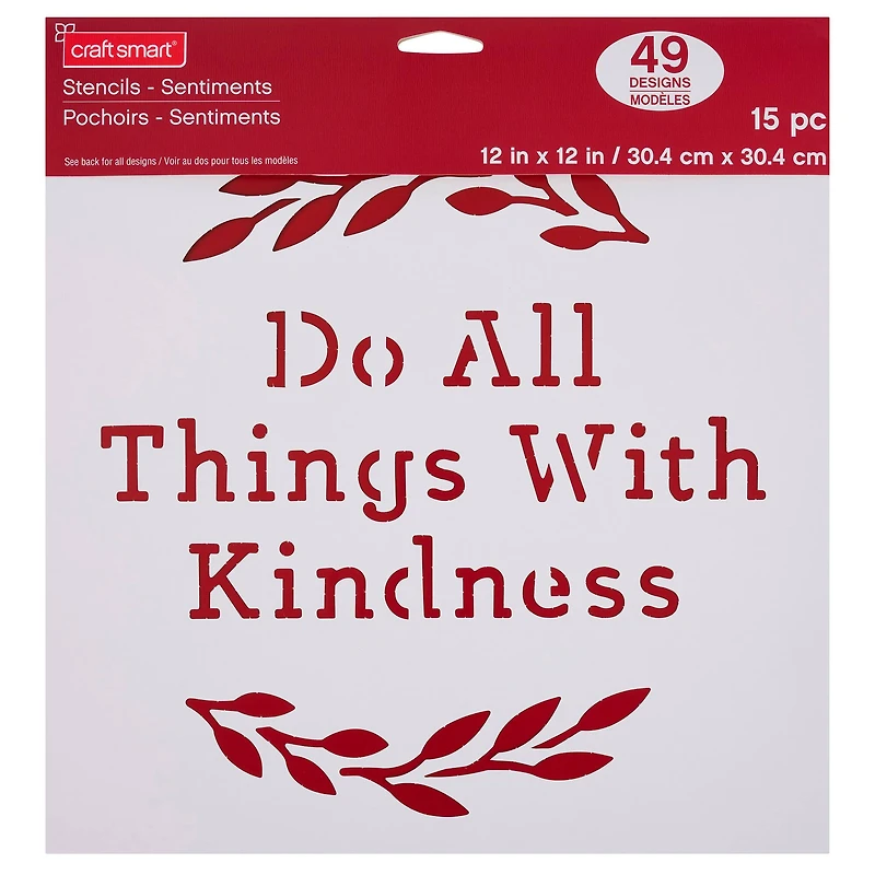 Sentiment Stencils, 12" x 12" by Craft Smart®