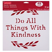 Sentiment Stencils, 12" x 12" by Craft Smart®