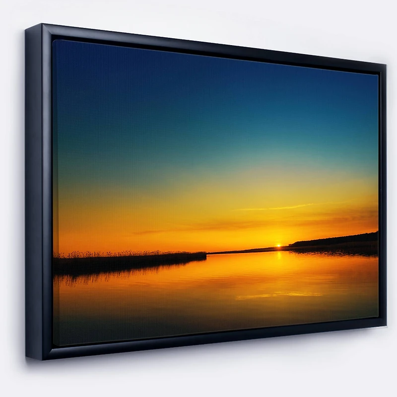 Designart - Orange Sunset Over River