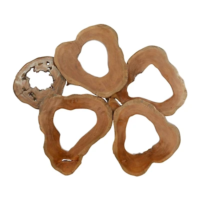 Brown Teak Wood Rustic Wall Decor 37" x 42" x 4"