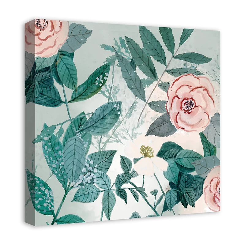 Green & Pink Botanical Canvas Wall Art