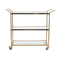 Brass Iron Traditional Bar Cart, 31" x 38" x 14"