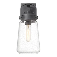 Hello Honey® Gage Distressed Zinc Industrial Tapered Seedy Glass & Metal Wall Mounted Outdoor Light