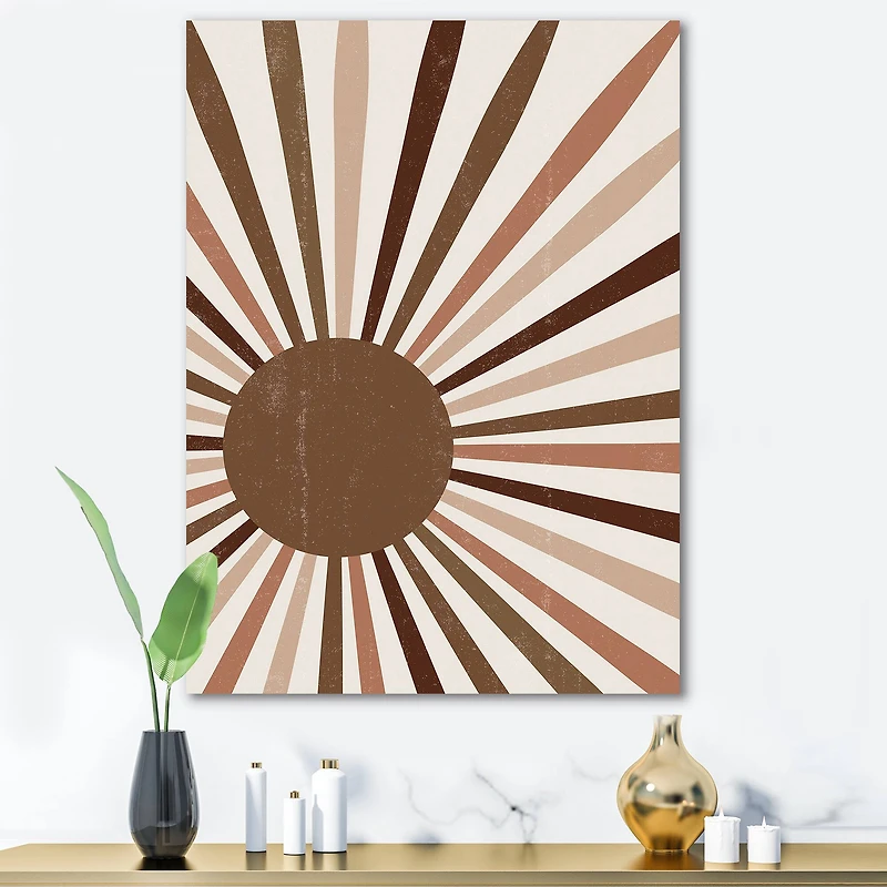 Designart - Minimalist Bright Shining Terracotta Sun Rays