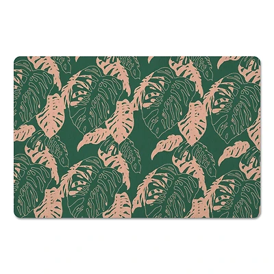 Painted Monstera Leaves Floor Mat