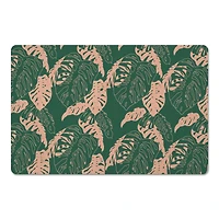 Painted Monstera Leaves Floor Mat