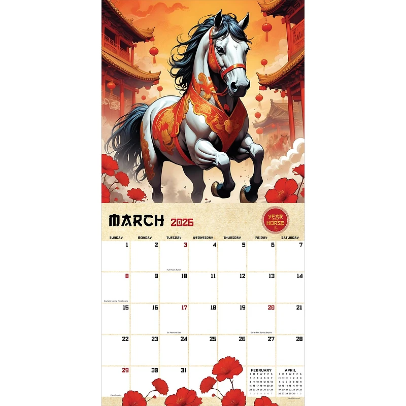 2026 Year of the Horse Wall Calendar
