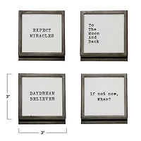 Hello Honey® 4 Pack Black Square Metal & Glass Frame with Easel & Saying