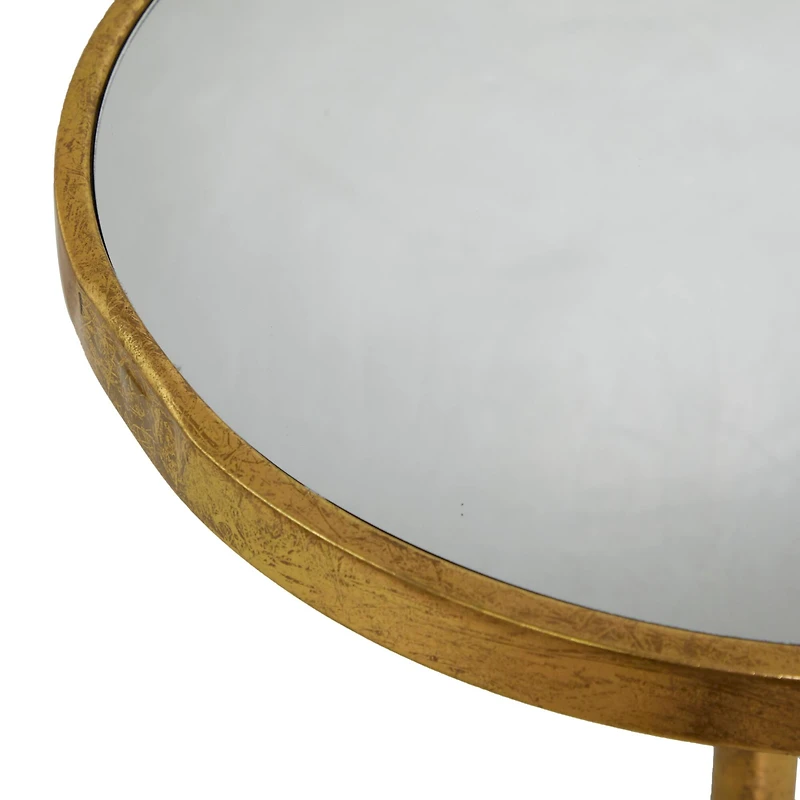 Gold Metal Contemporary Accent Table, 16" x 16" x 24"