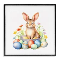 Stupell Industries Easter Bunny & Eggs Framed Giclee Art