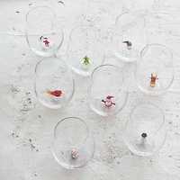 Hello Honey® 12oz. Stemless Wine Glass with Holiday Figure Set