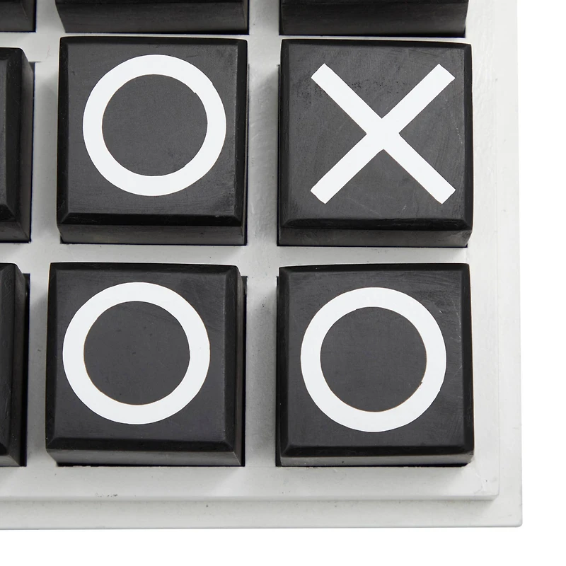 9" Black Wood Tic-Tac-Toe Game Set