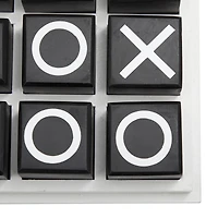 9" Black Wood Tic-Tac-Toe Game Set