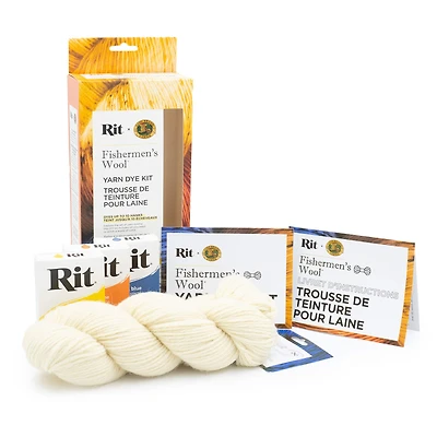 Lion Brand® Yarn Tangerine, Golden Yellow & Blue Fishermen's Wool® Yarn Rit® Kit