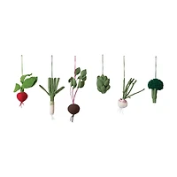 Hello Honey® 6 Pack Vegetable Wool Felt & Cotton Canvas Ornaments