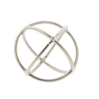 Silver Aluminum Modern Geometric Sculpture Set