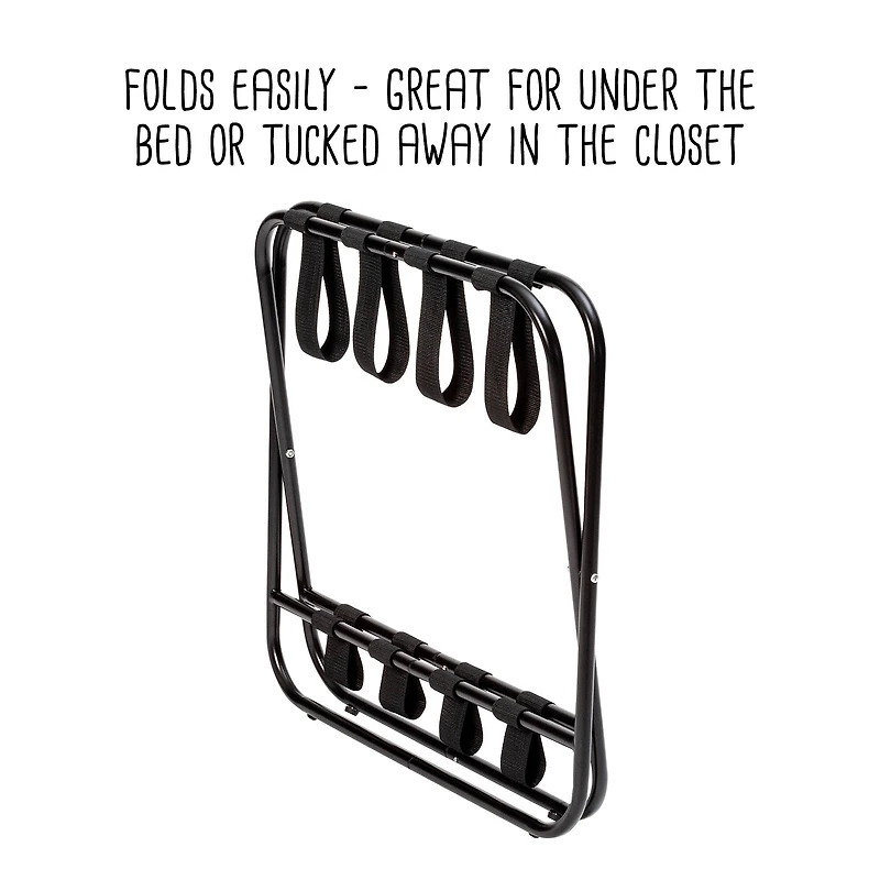 Honey Can Do Black 2-Tier KD Luggage Rack