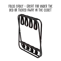 Honey Can Do Black 2-Tier KD Luggage Rack