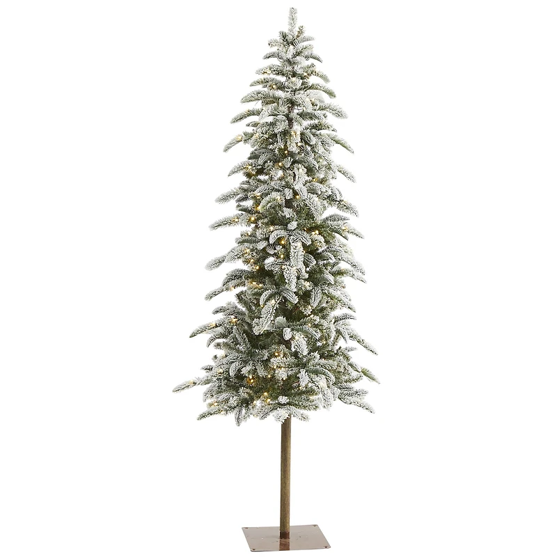 6.5ft. Pre-Lit Washington Alpine Artificial Christmas Tree, White Warm LED Lights